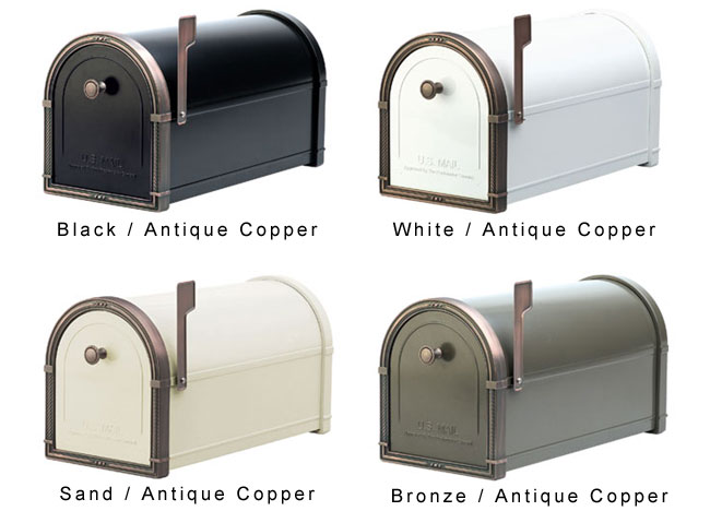 Non Locking <BR> Post Mount<BR>Coronado Mailboxes<BR>Antique Copper
